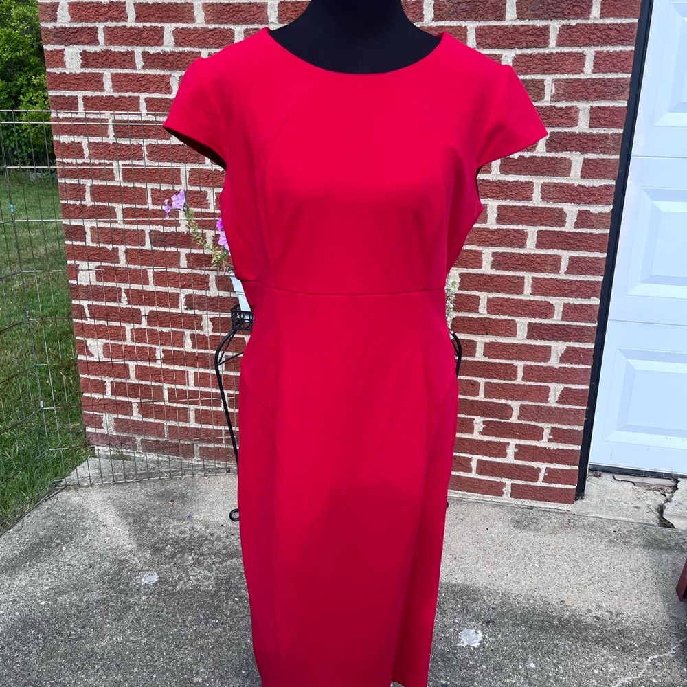 Liz Claiborne Vibrant Red Midi Dress